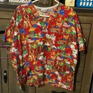 CHRISTMAS SCRUB TOP